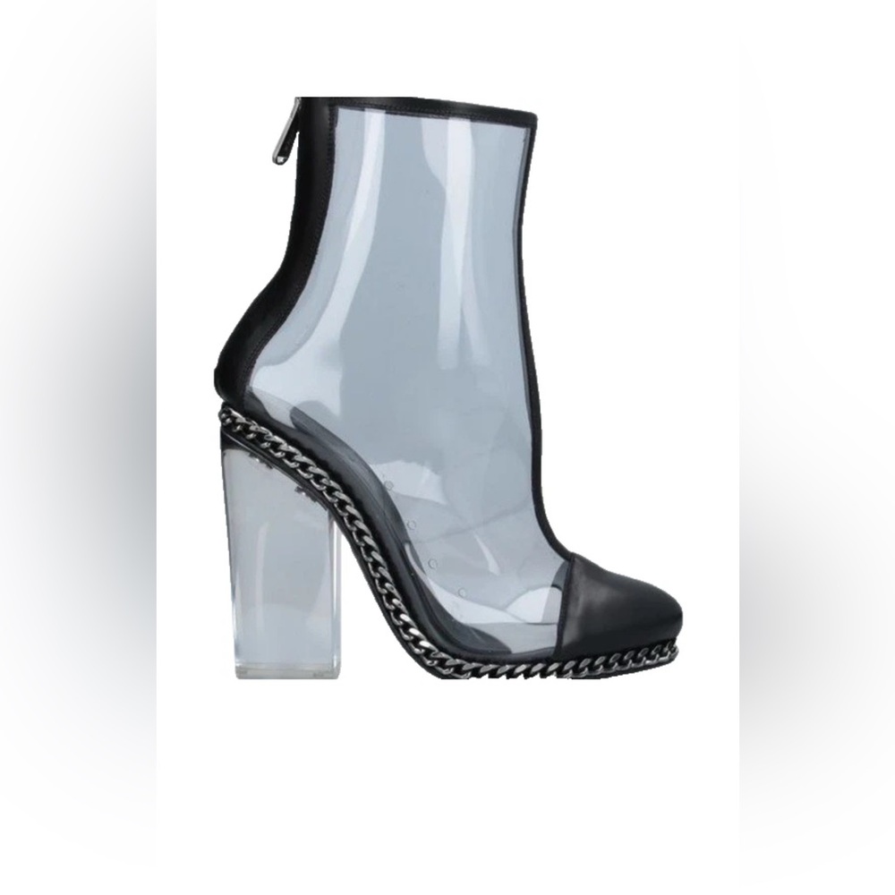 Balmain Transparent Black Heeled Boots